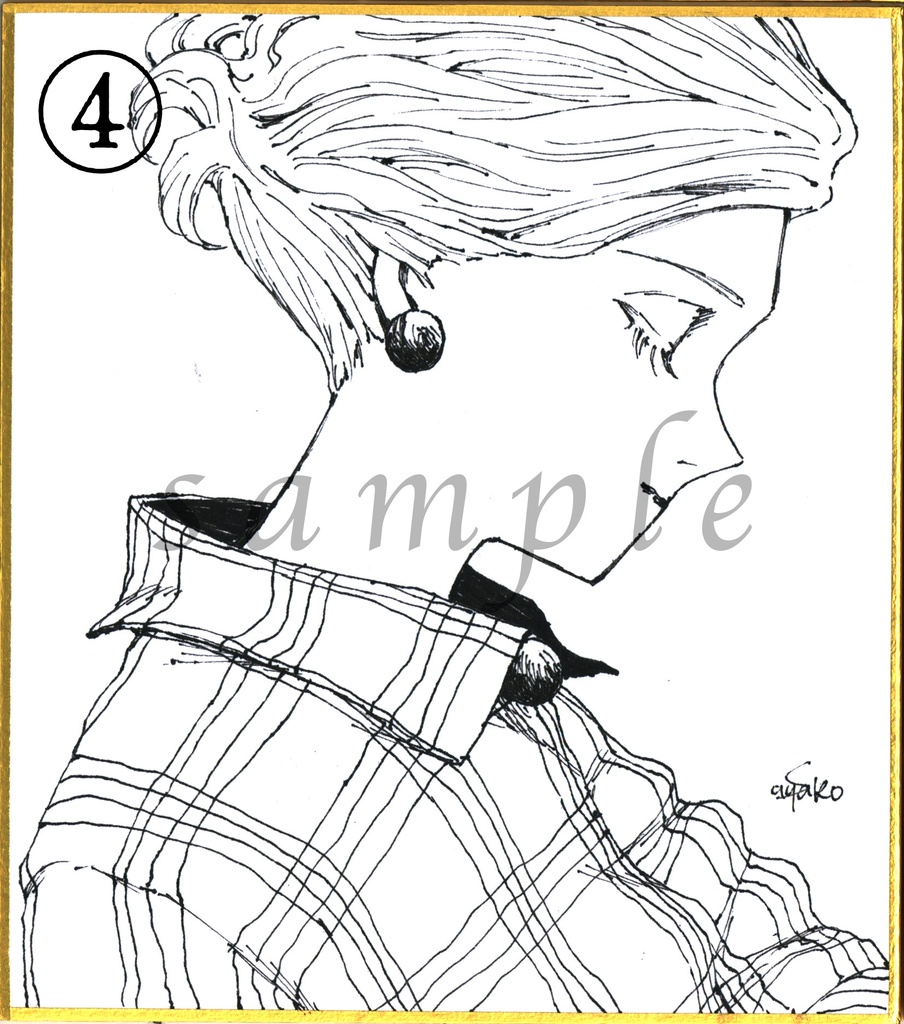 ドローイング色紙4種