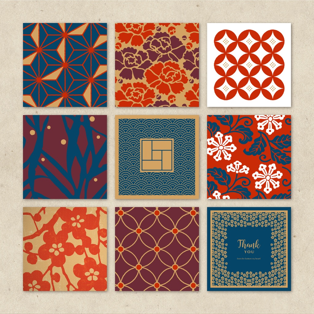 【美和柄素材】和のグラフィックセット 〜90種の和素材テンプレート〜