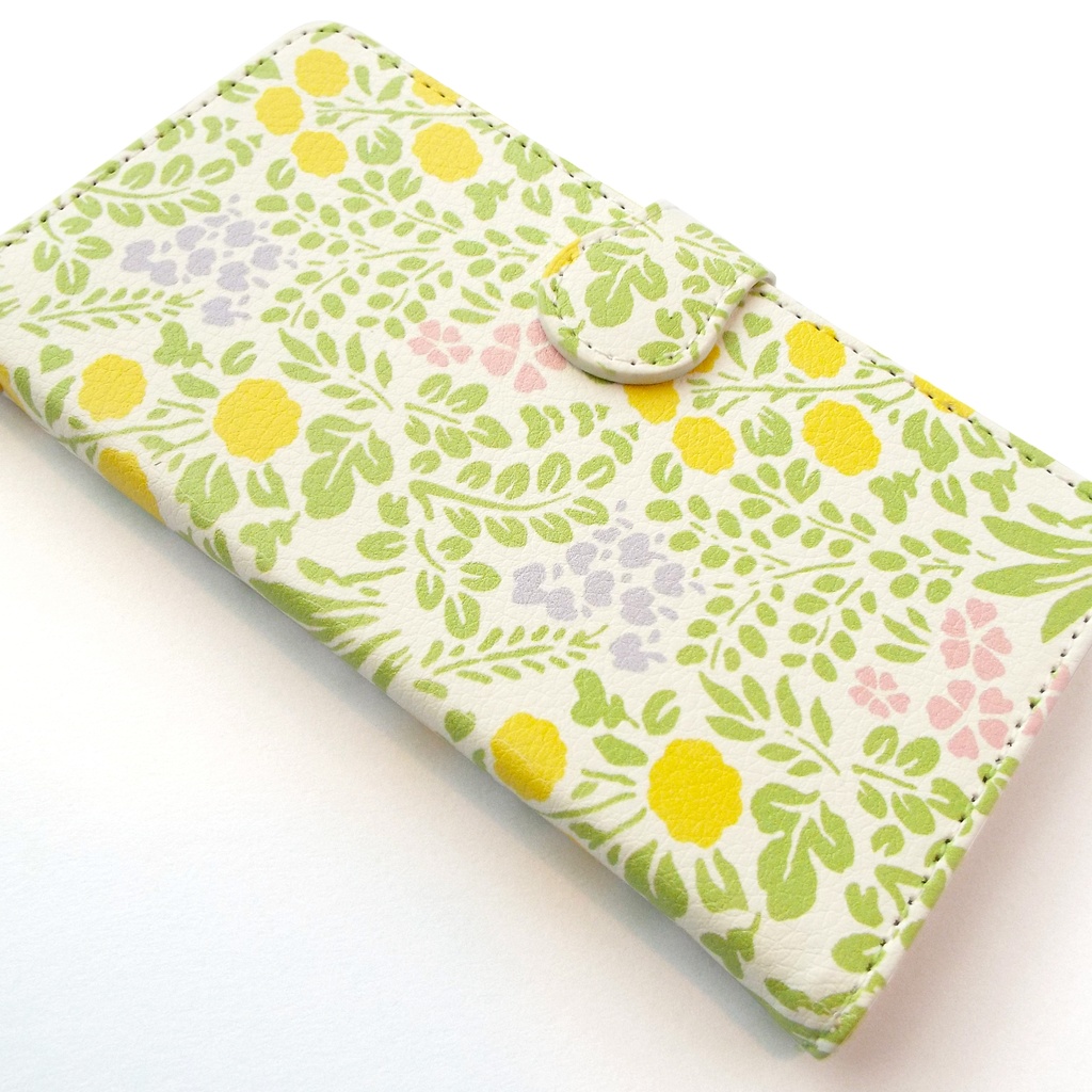 【しあわせ和柄スマホケース 手帳型】山野草 <iPhone・Android ほぼ全機種対応> 送料無料