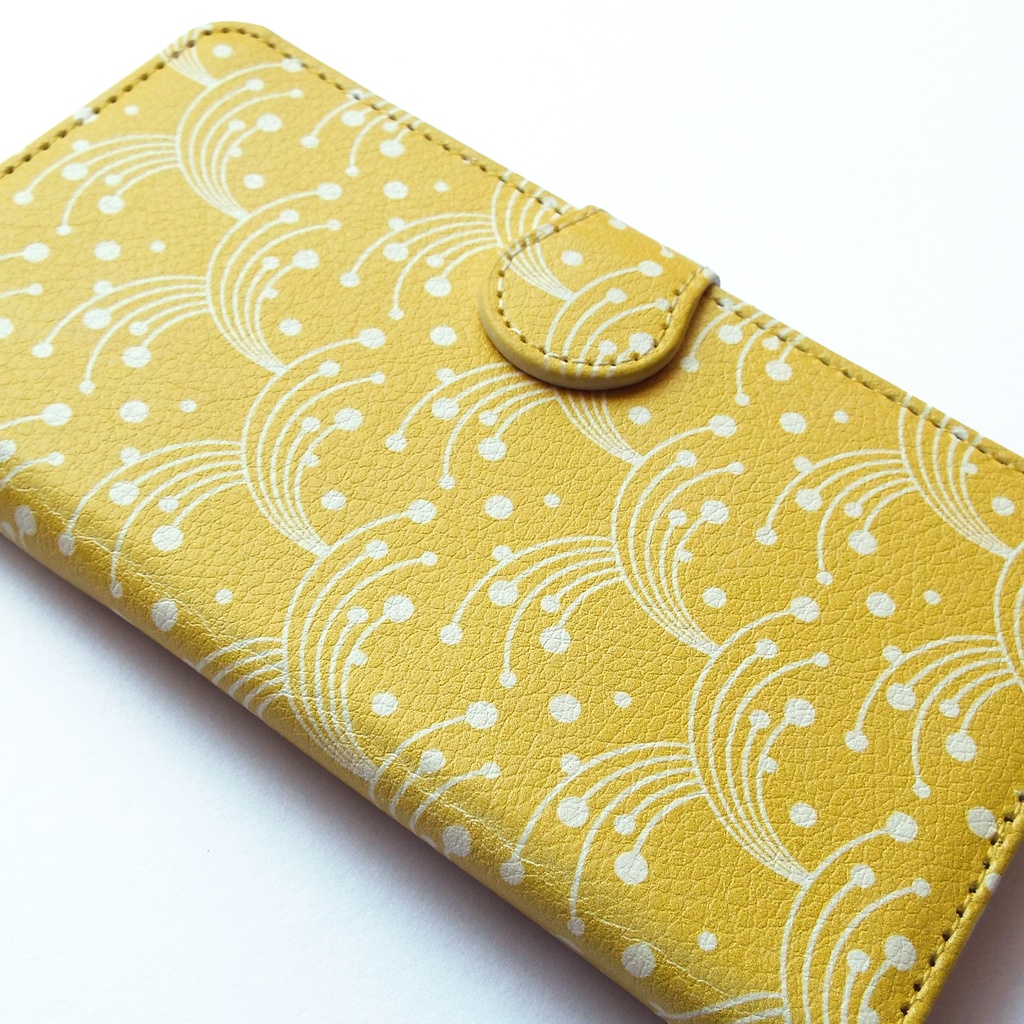 【しあわせ和柄スマホケース 手帳型】稲穂 <iPhone・Android ほぼ全機種対応> 送料無料