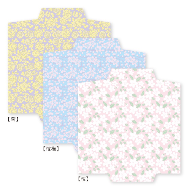 【しあわせ和柄プリンタブル素材】ポチ袋(大)3枚セット・ステッカーテンプレート付き 〜おしゃれペーパーアイテム無料ダウンロード〜