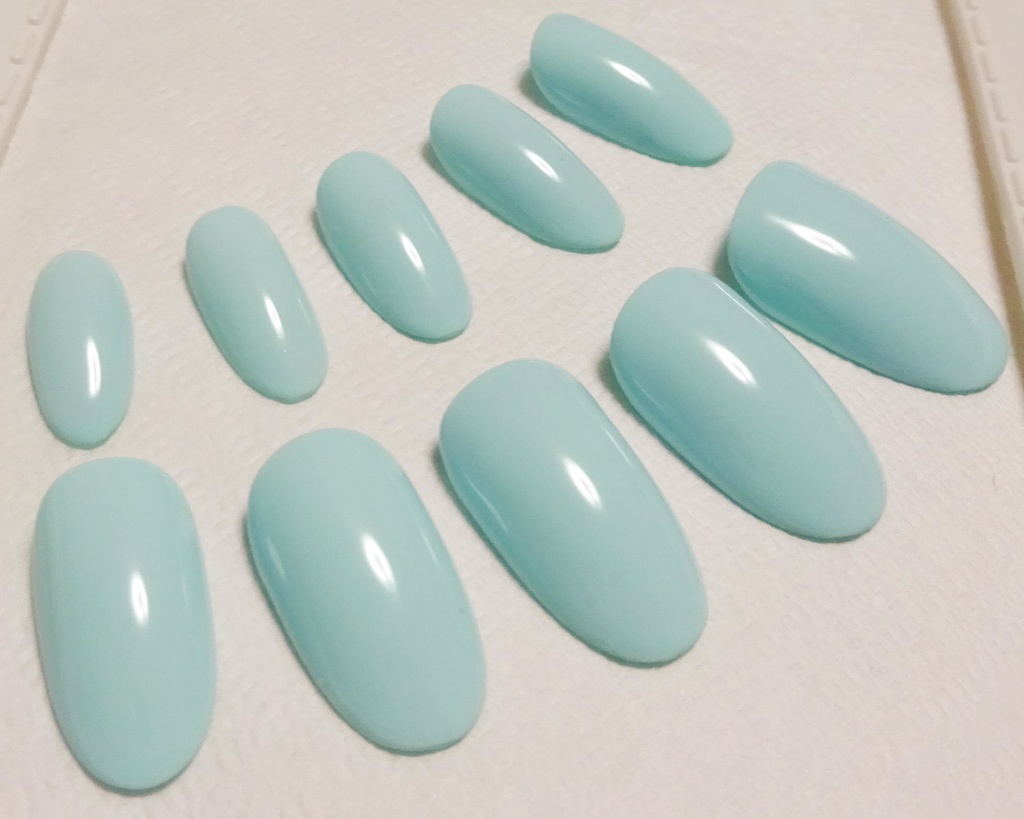 ライトブルー 推し色 ワンカラー 単色 ネイルチップ No,2