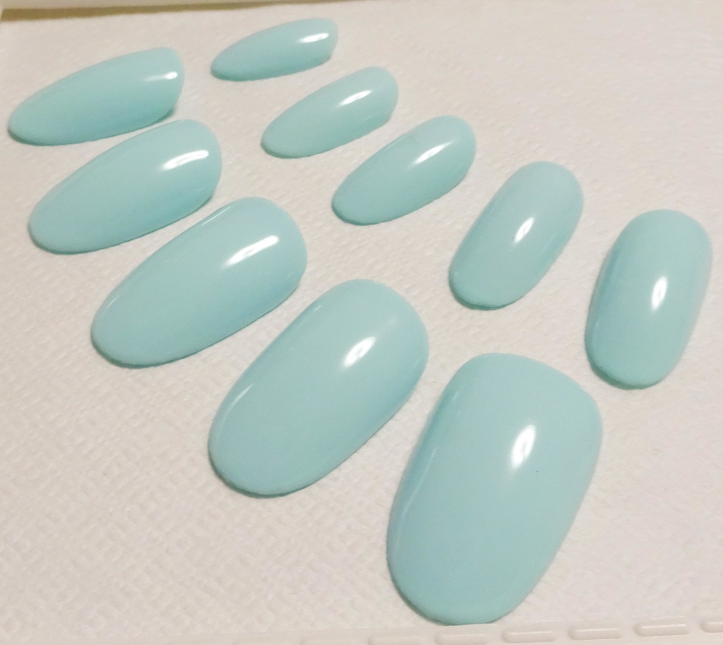 ライトブルー 推し色 ワンカラー 単色 ネイルチップ No,2