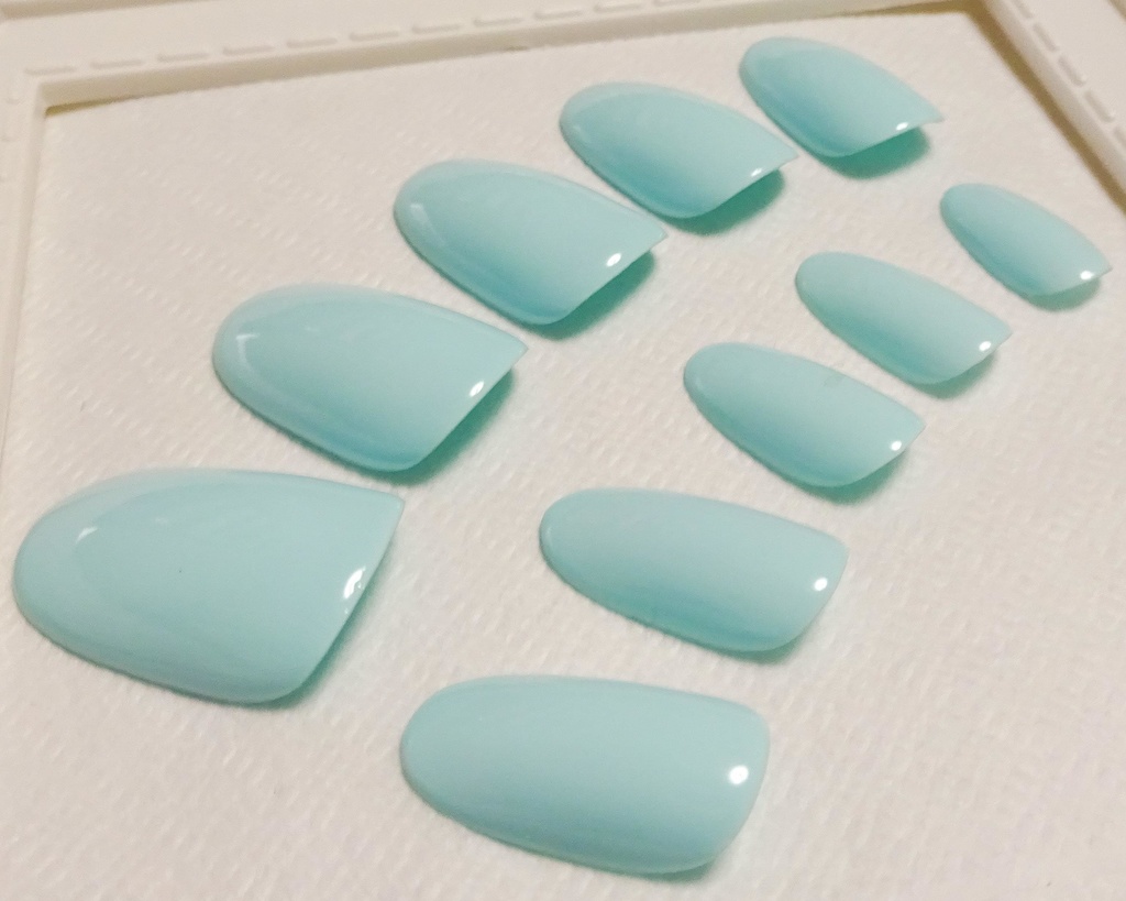 ライトブルー 推し色 ワンカラー 単色 ネイルチップ No,2