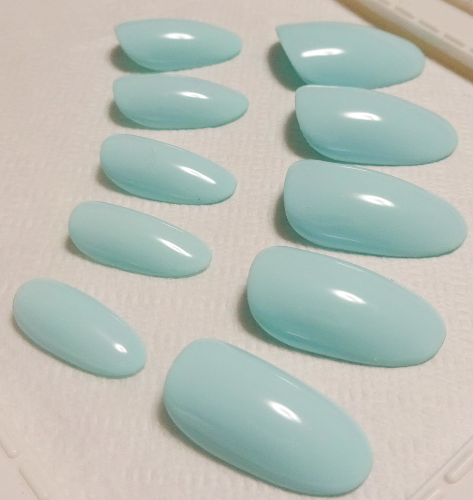 ライトブルー 推し色 ワンカラー 単色 ネイルチップ No,2