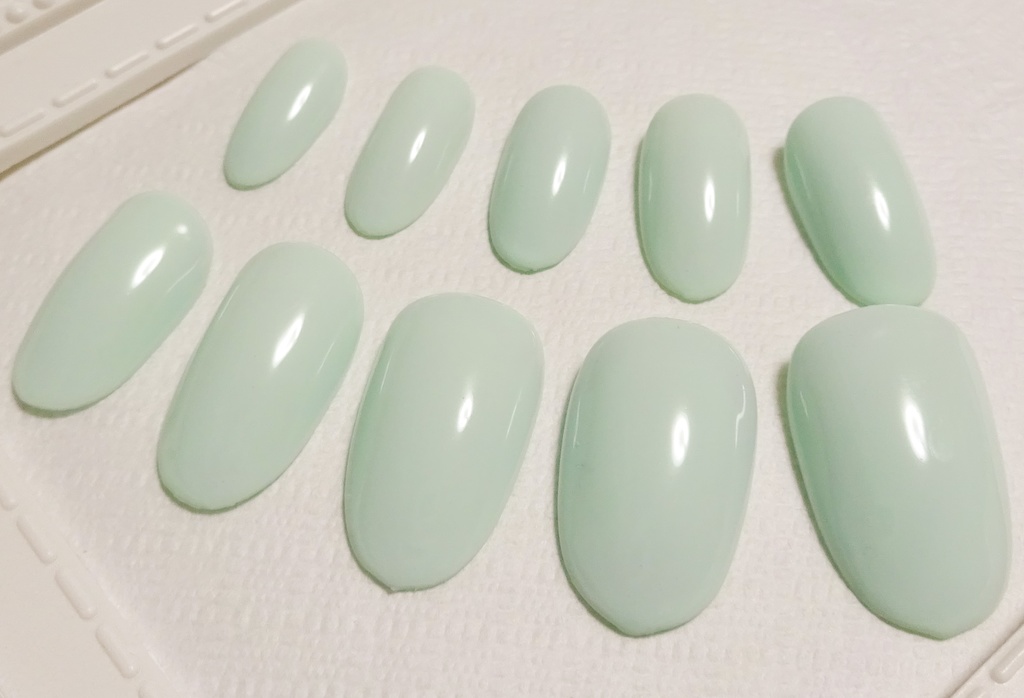 ライトグリーン 推し色 ワンカラー 単色 ネイルチップ No,3