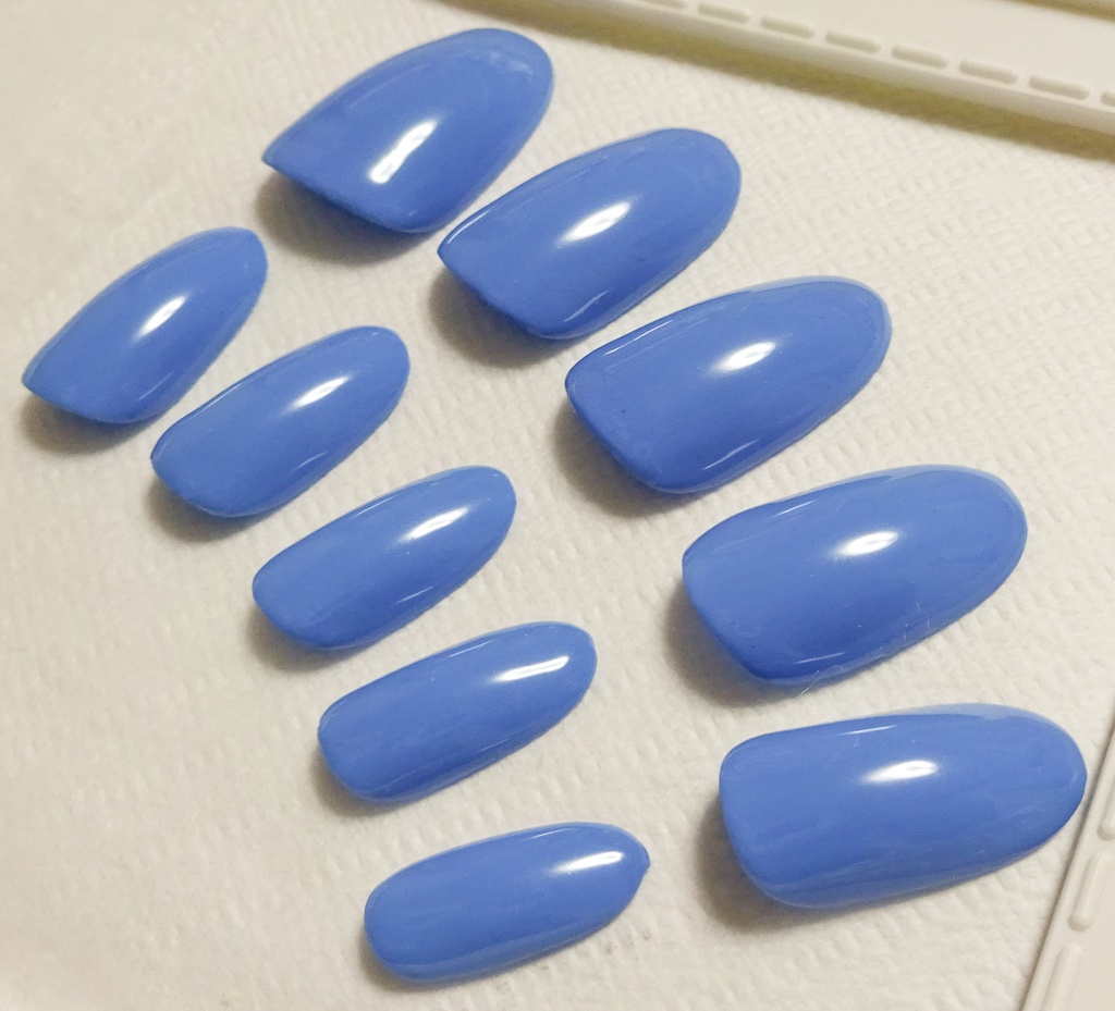 コバルトブルー 瑠璃色 推し色 ワンカラー 単色 ネイルチップ No,5