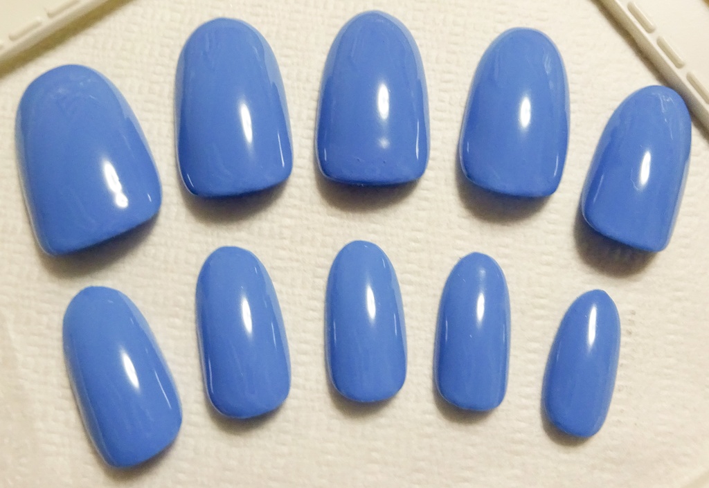 コバルトブルー 瑠璃色 推し色 ワンカラー 単色 ネイルチップ No,5