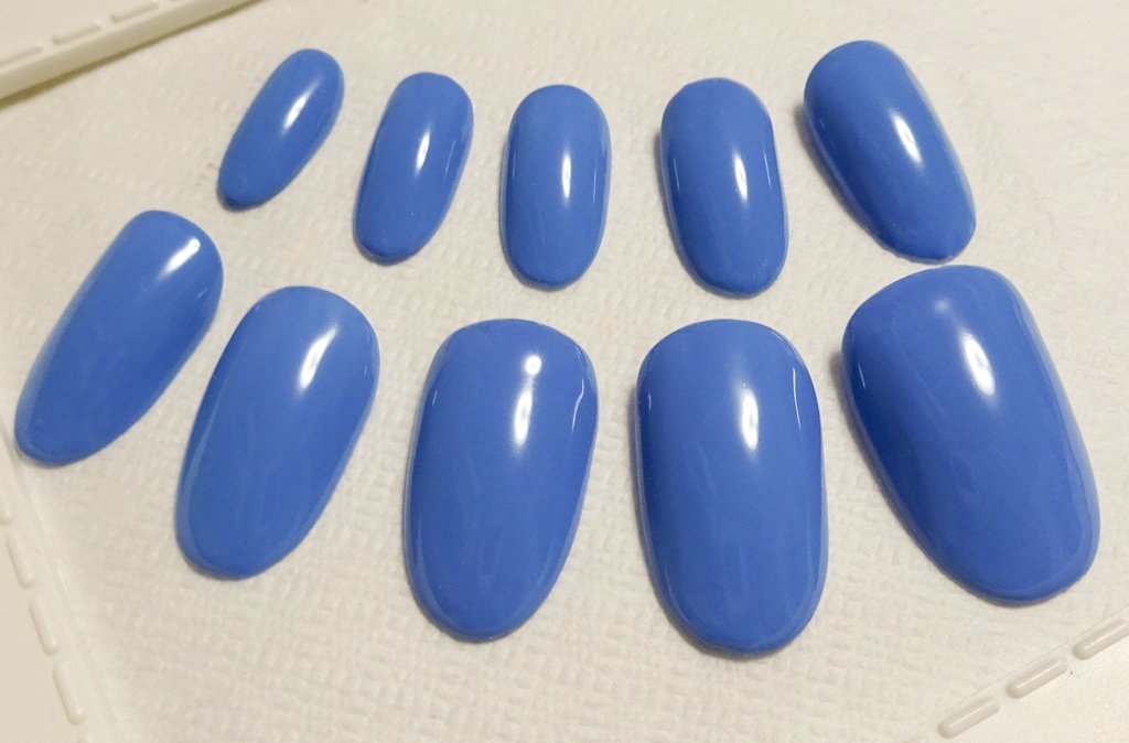コバルトブルー 瑠璃色 推し色 ワンカラー 単色 ネイルチップ No,5