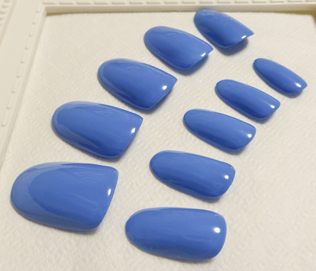コバルトブルー 瑠璃色 推し色 ワンカラー 単色 ネイルチップ No,5