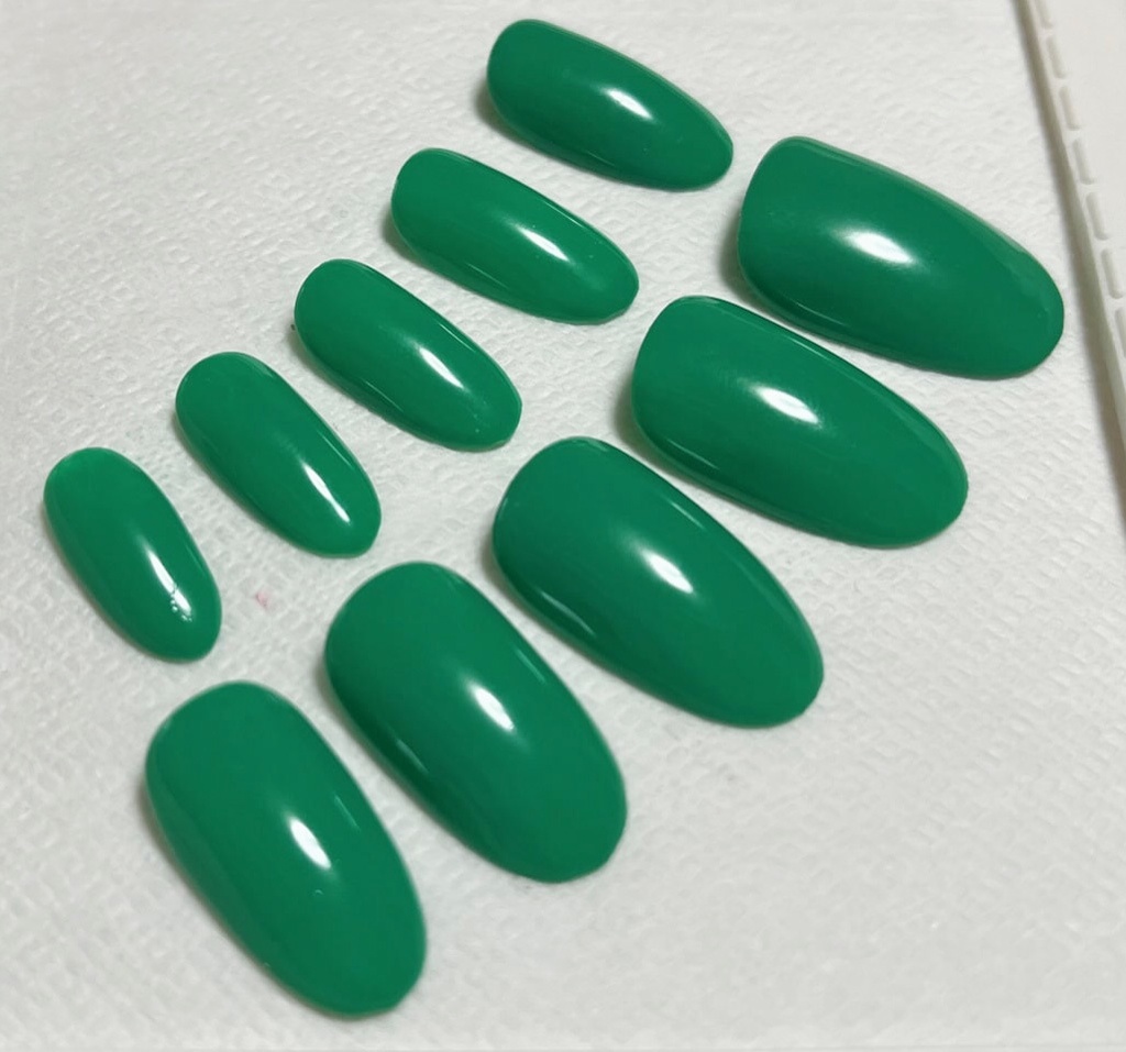 グリーン 緑 推し色 ワンカラー 単色 ネイルチップ No,7