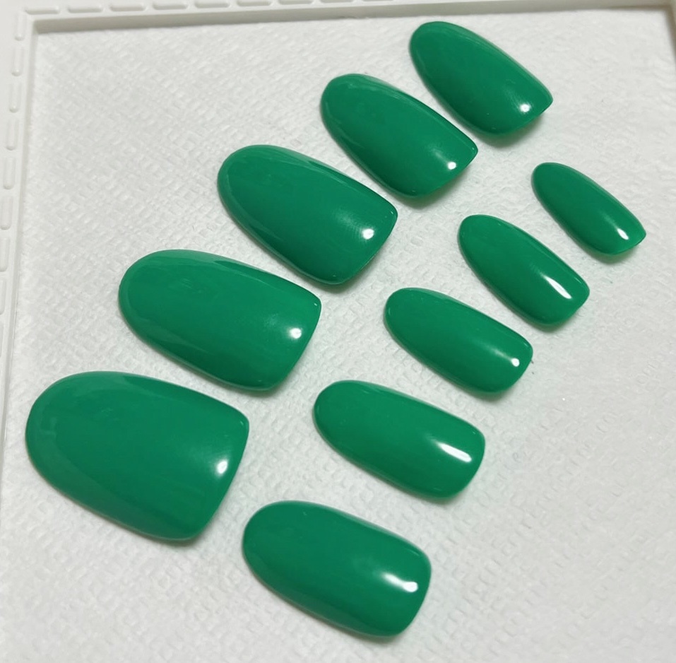 グリーン 緑 推し色 ワンカラー 単色 ネイルチップ No,7