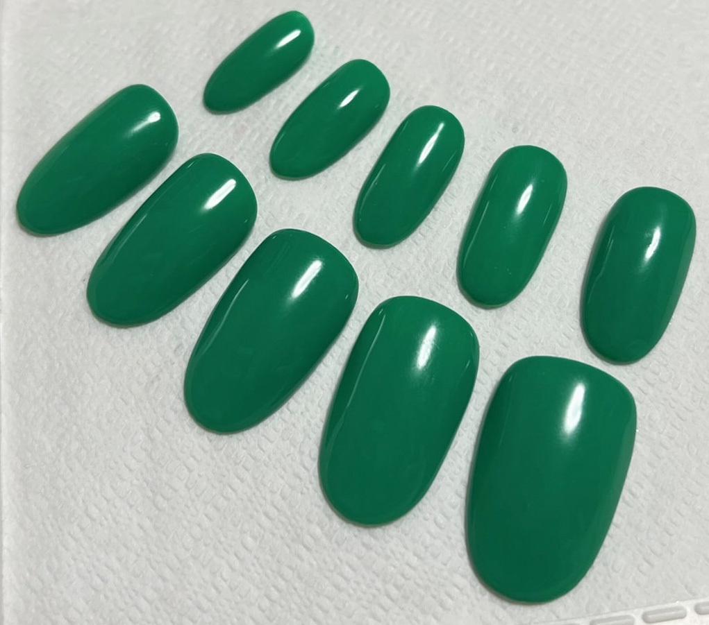 グリーン 緑 推し色 ワンカラー 単色 ネイルチップ No,7