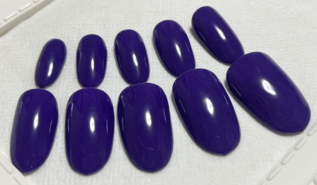 パープル 紫 推し色 ワンカラー 単色 ネイルチップ No,8