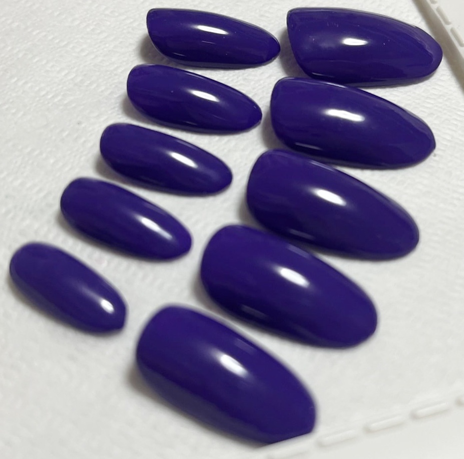 パープル 紫 推し色 ワンカラー 単色 ネイルチップ No,8