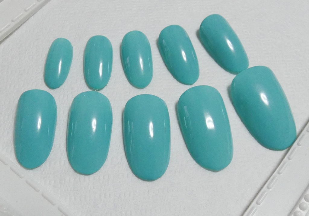 スカイブルー 推し色 ワンカラー 単色 ネイルチップ No,9