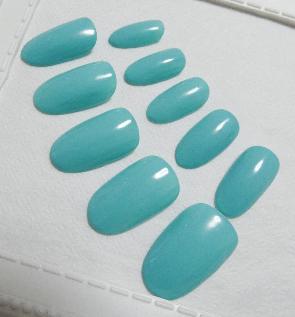 スカイブルー 推し色 ワンカラー 単色 ネイルチップ No,9