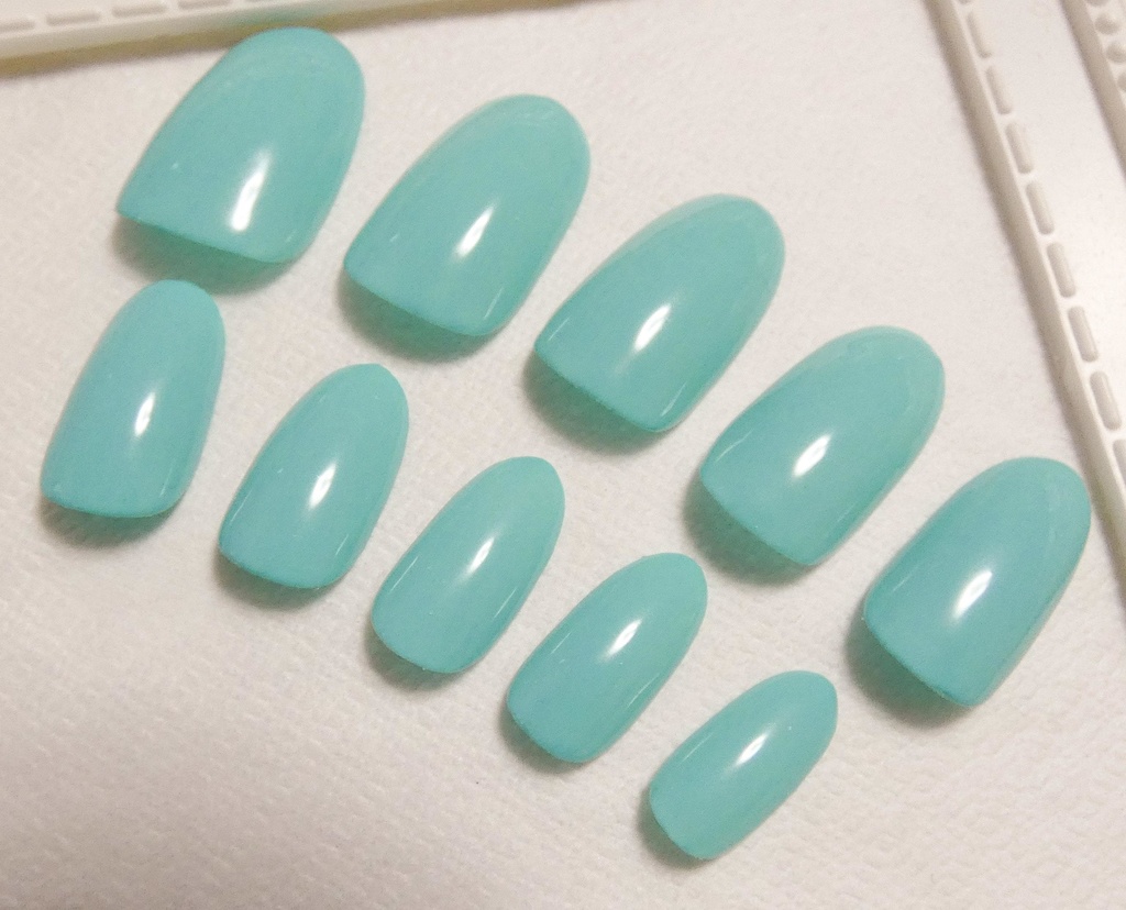 スカイブルー 推し色 ワンカラー 単色 ネイルチップ No,9