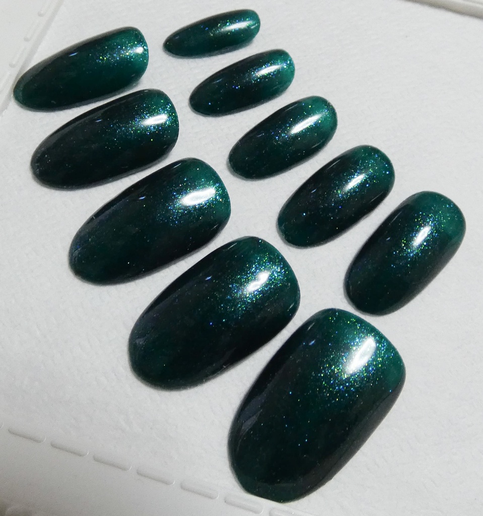 ダークグリーン 緑 推し色 ラメカラー ネイルチップ No,5