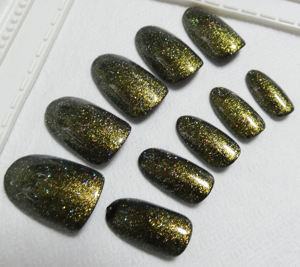 ゴールド 推し色 ラメカラー ネイルチップ No,6