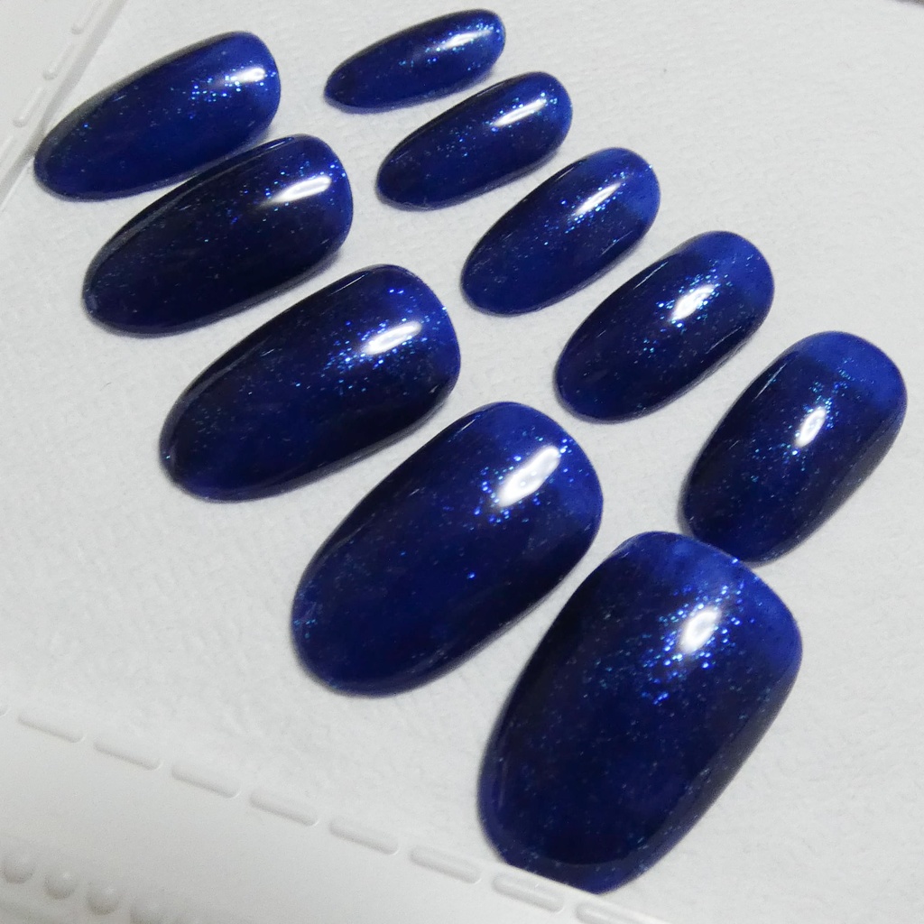 ダークブルー 青 推し色 ラメカラー ネイルチップ No,7