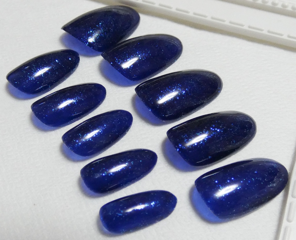 ダークブルー 青 推し色 ラメカラー ネイルチップ No,7