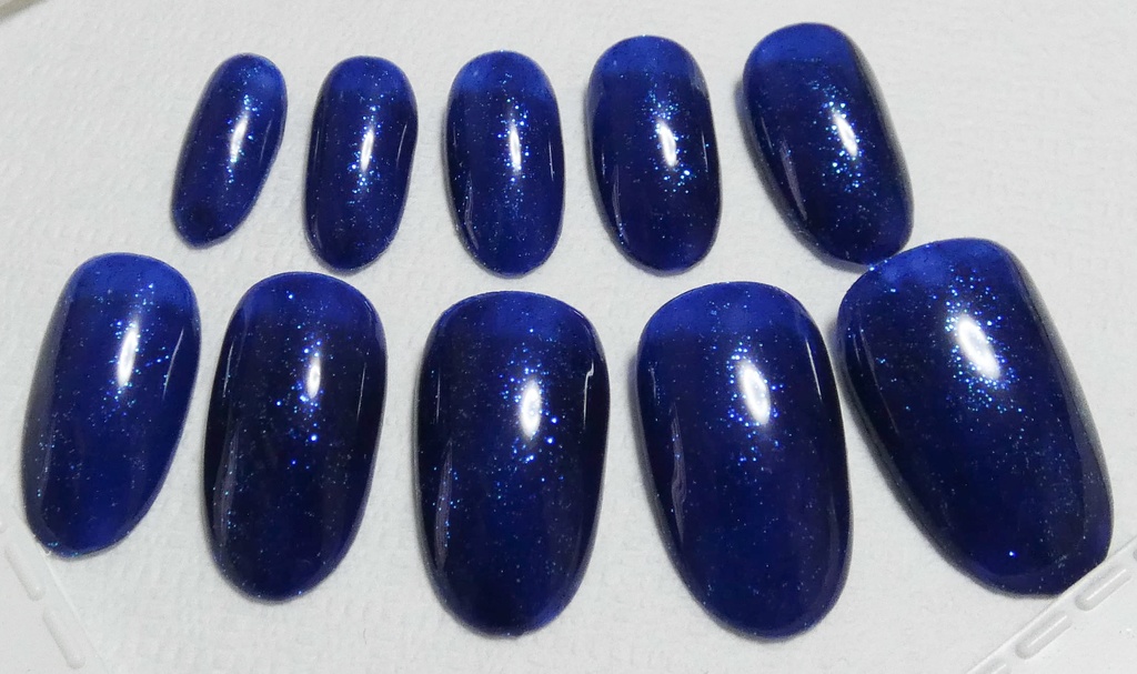 ダークブルー 青 推し色 ラメカラー ネイルチップ No,7