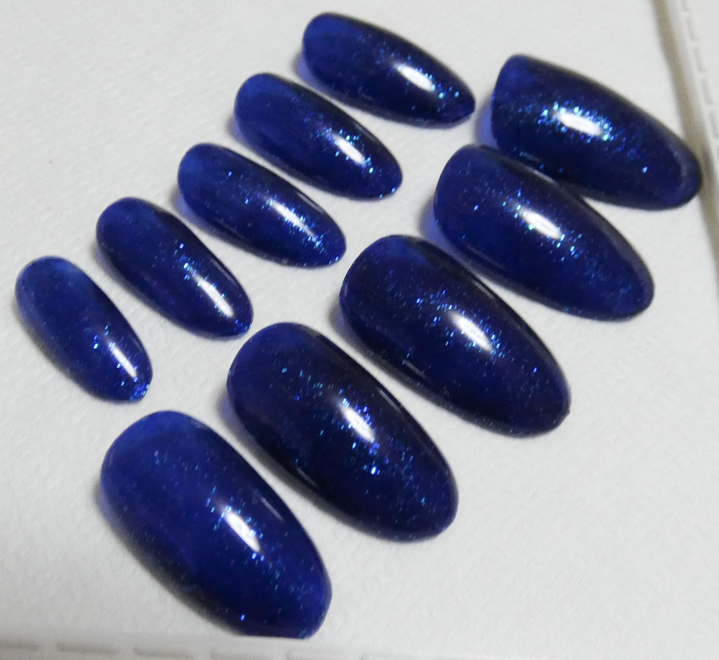 ダークブルー 青 推し色 ラメカラー ネイルチップ No,7