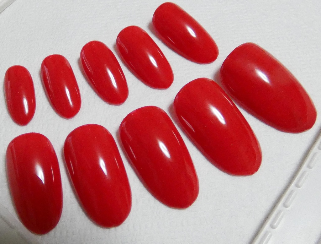 ピュアレッド 推し色 ワンカラー 単色 ネイルチップ No,10