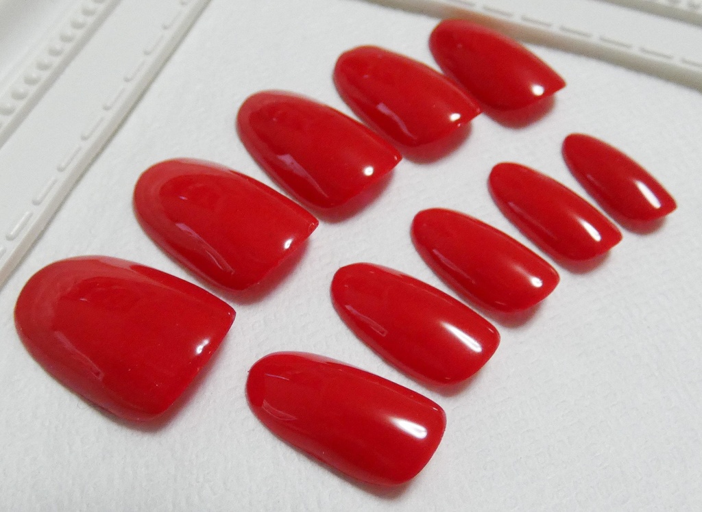 ピュアレッド 推し色 ワンカラー 単色 ネイルチップ No,10