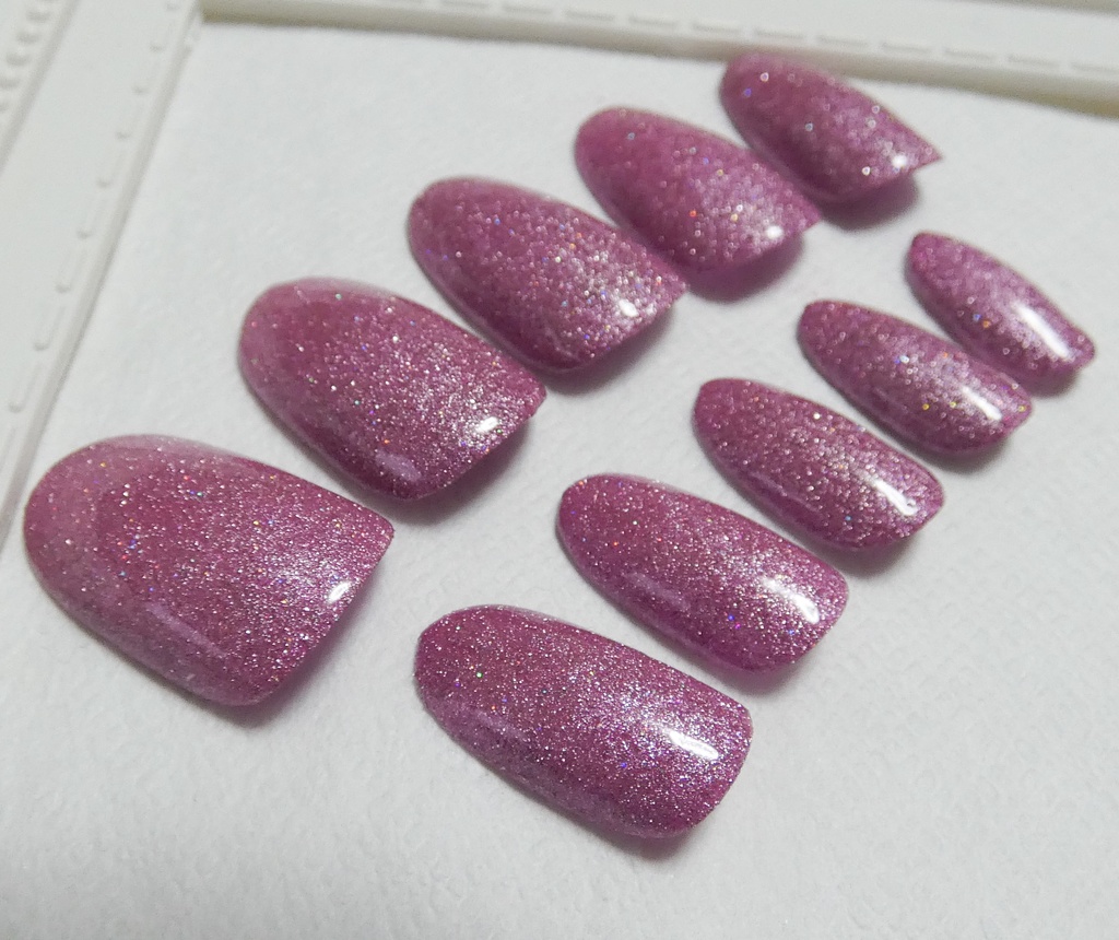 ピンク 推し色 ラメカラー ネイルチップ No,11