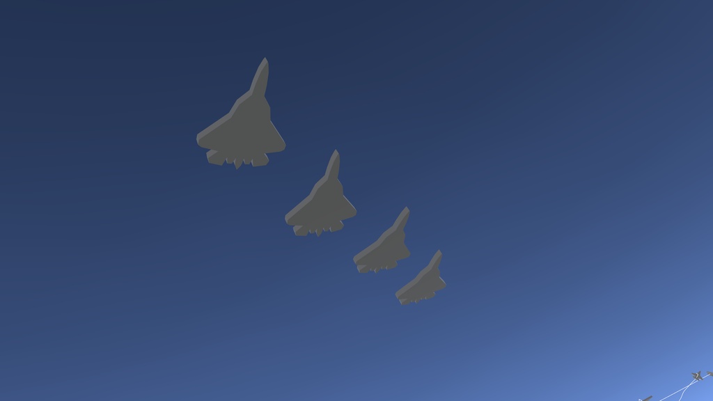 「VRChat想定」無料/FREE 2D飛行機模型 約1/72スケール
