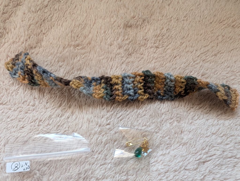 ぬい用 ざっくり ニットマフラー&ストールピン