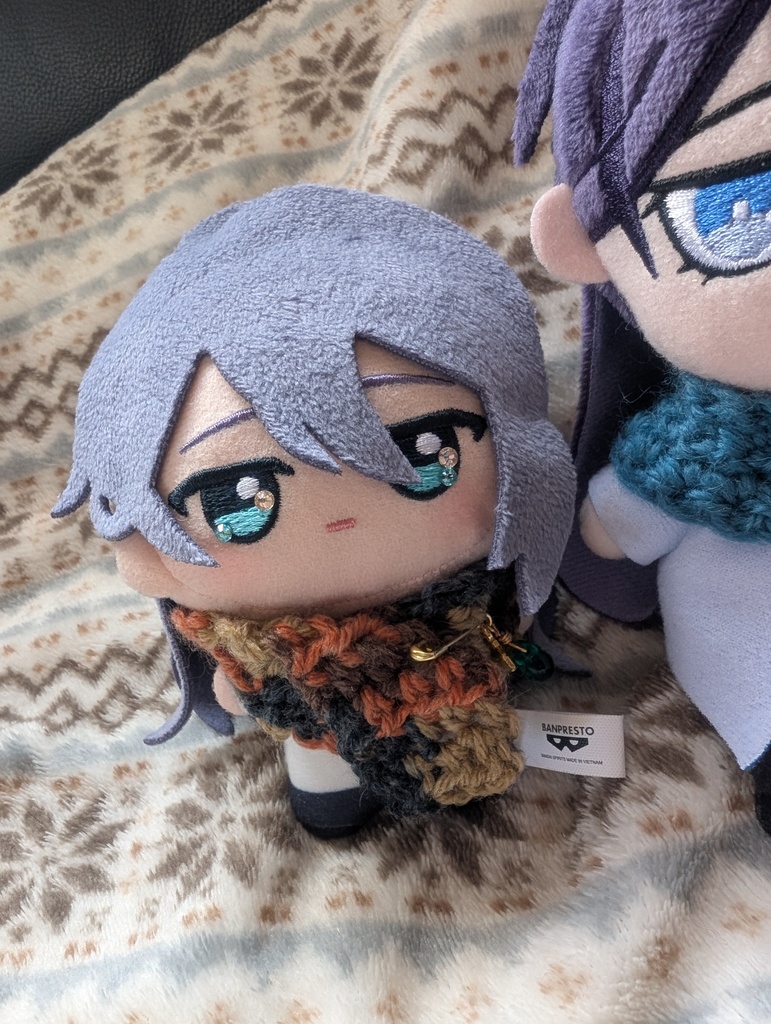 ぬい用 ざっくり ニットマフラー&ストールピン