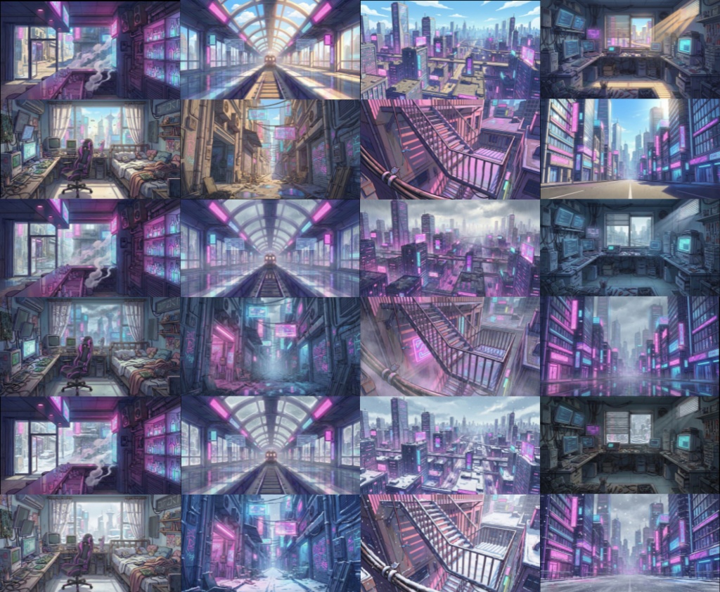 【無料】サイバーパンク風背景画像パック Vol.2 天気/昼夜差分有り 48枚
