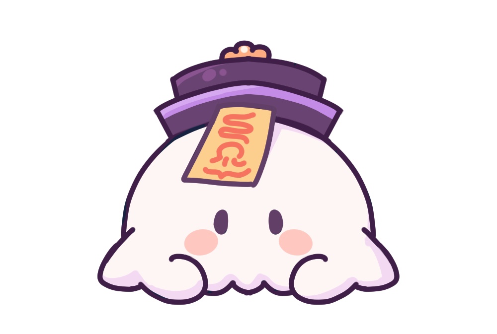頭にちょこんとキョンシーおばけ