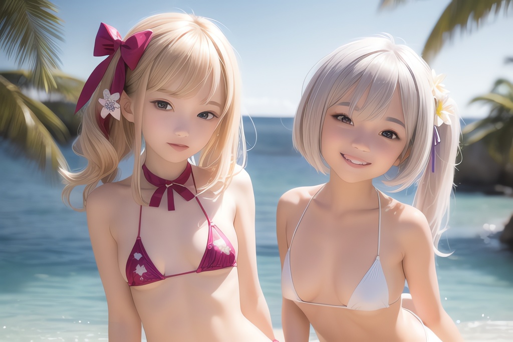 ちっぱいマイクロビキニ美少女CGイラスト集※リアル - 冒険者 - BOOTH