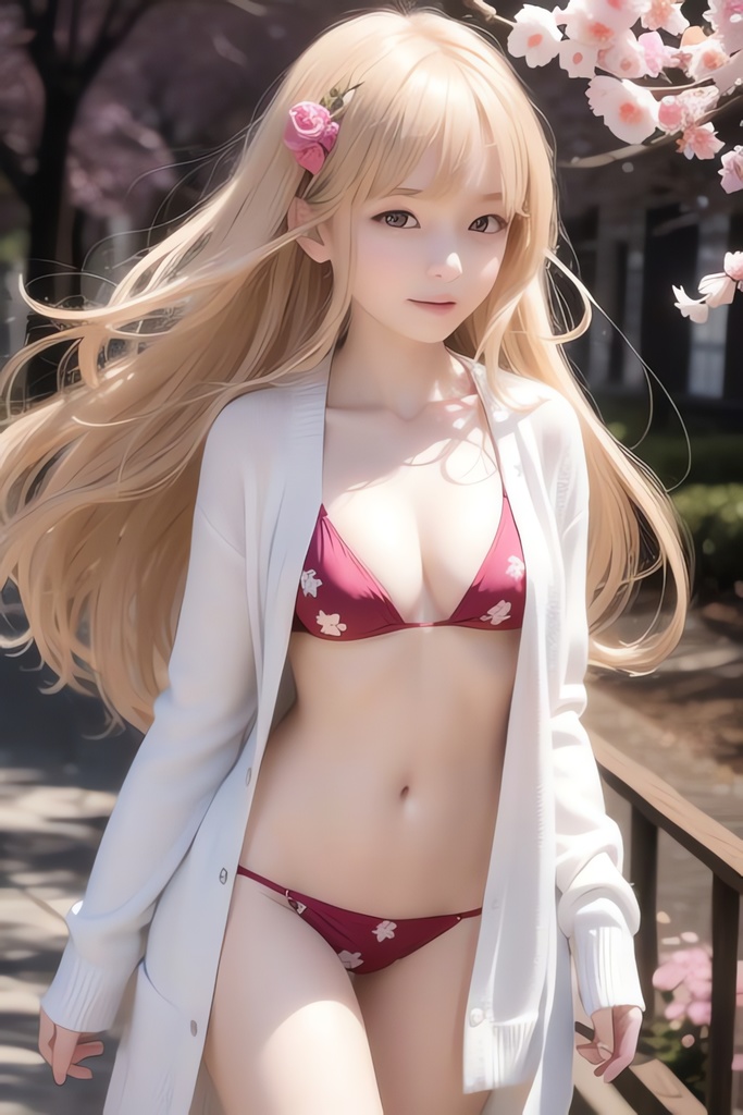 桜の季節と純白の美少女AIイラスト集リアル その1