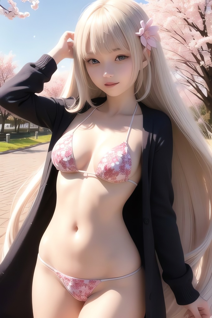 桜の季節と純白の美少女AIイラスト集リアル その1