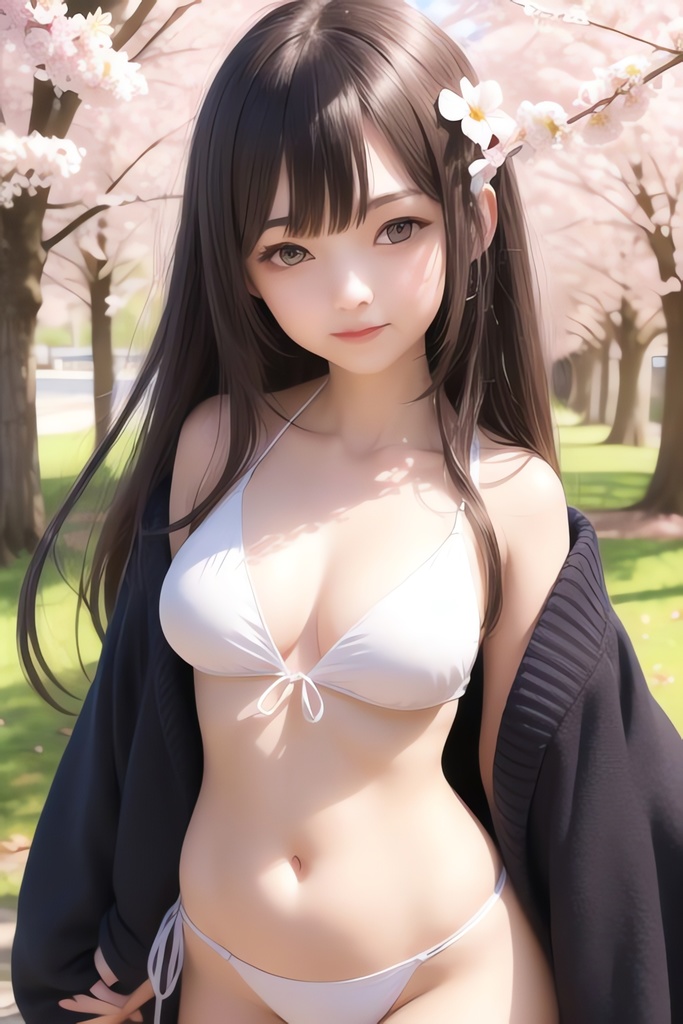 桜の季節と純白の美少女AIイラスト集リアル その1