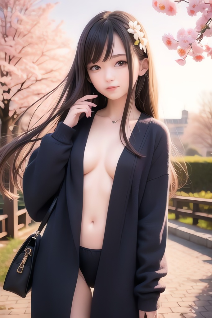 桜の季節と純白の美少女AIイラスト集リアル　その2