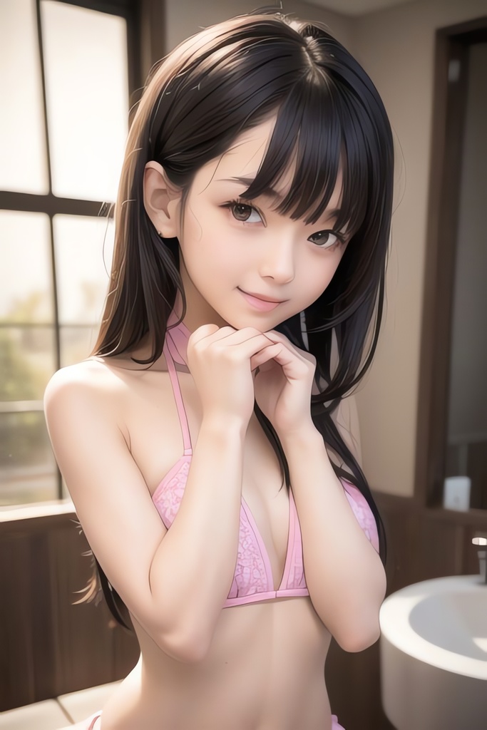 黒髪の水着美少女AIイラスト集※リアル その10