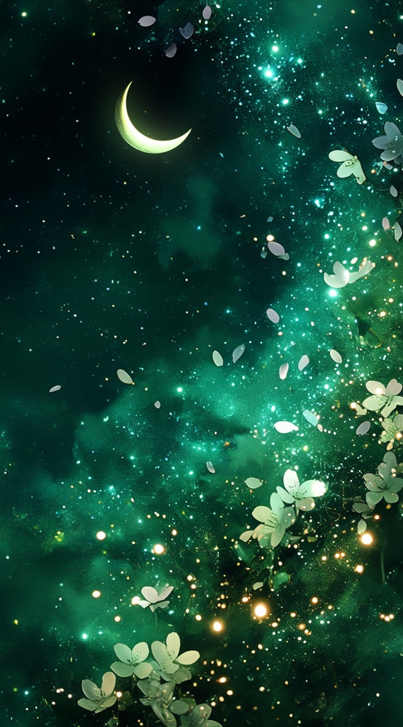 【占い師さん向け】神秘の桜月夜｜ループ背景動画&背景画像（緑・ヒーリング）