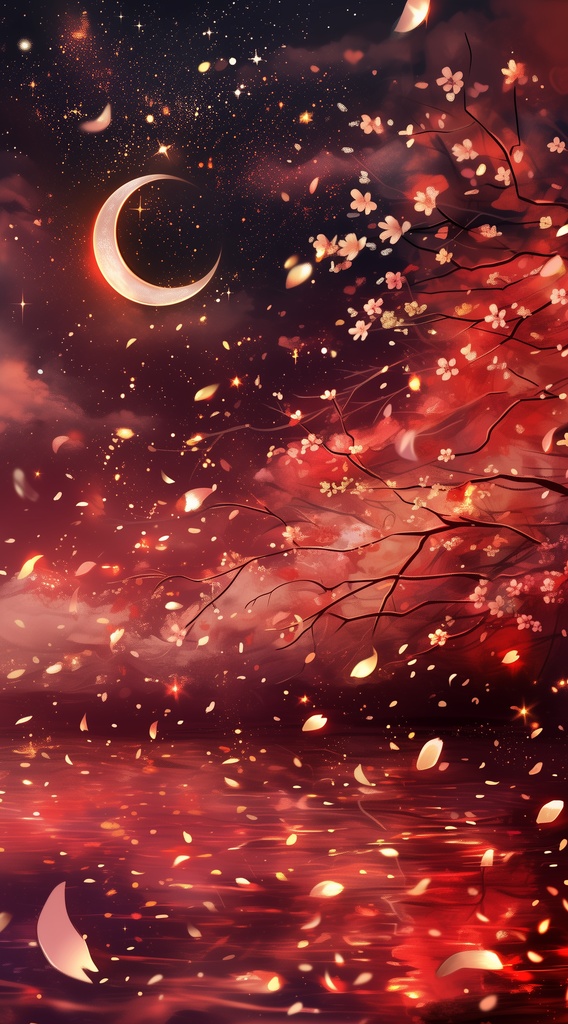 神秘の桜月夜|高品質静止画10枚セット