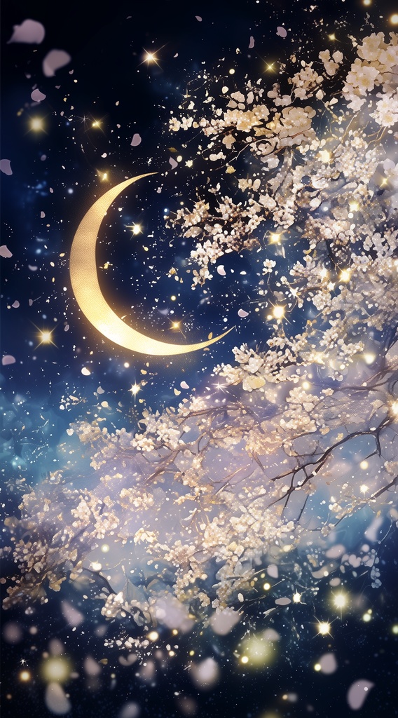 神秘の桜月夜|高品質静止画10枚セット