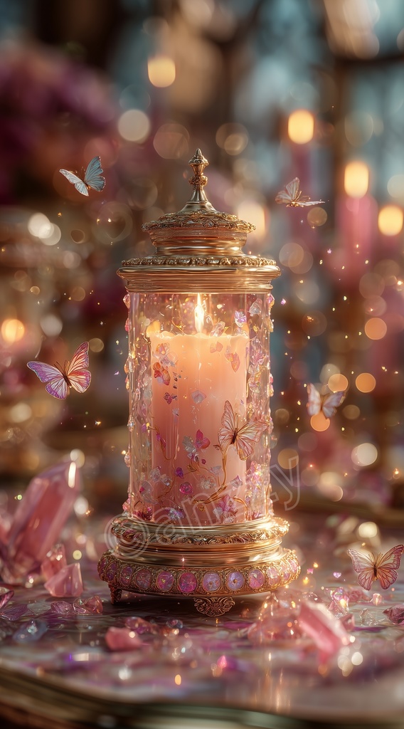 【占い師さん向け】ループキャンドル1(蝶)背景動画&画像セット