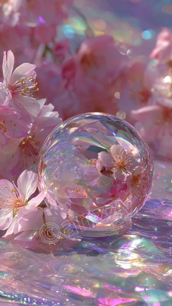 桜とクリスタルボール2 ループ背景動画