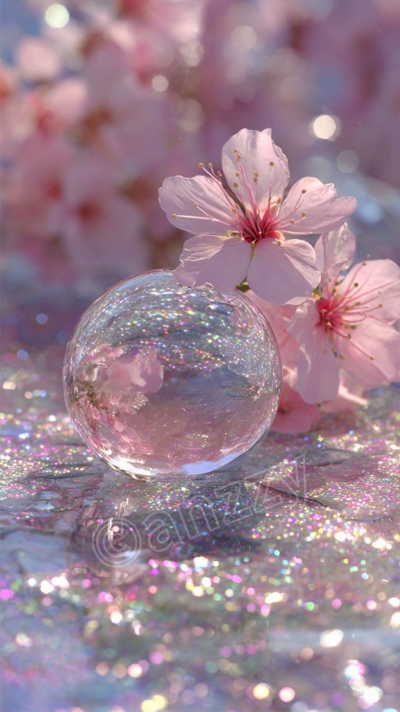 桜とクリスタルボール3 ループ背景動画