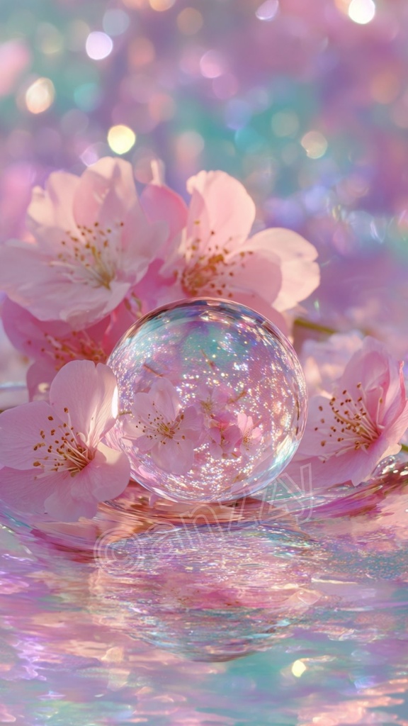 桜とクリスタルボール4 ループ背景動画