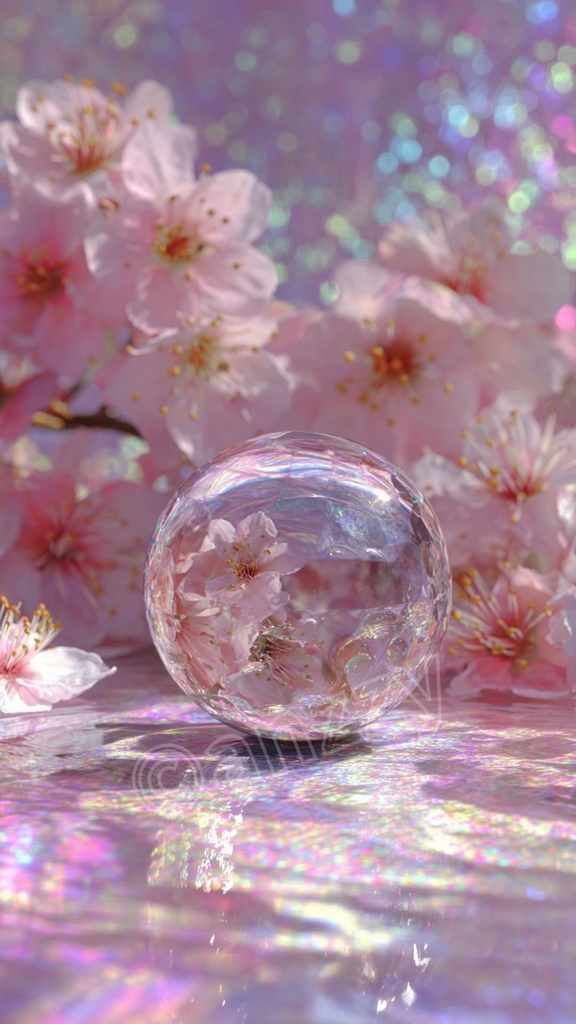 桜とクリスタルボール7 ループ背景動画